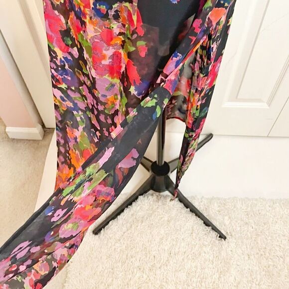 W118 Walter Baker NWT Floral Marble Sleeveless Sheer Racerback Lined Maxi Dress - Picture 11 of 15